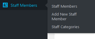 Screenshot of the Staff Members menu