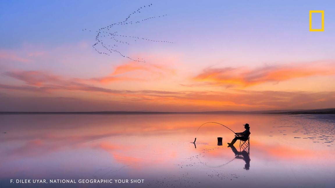 Your Shot photographer F. Dilek Uyar captured this breathtaking and serene sunset as a person fished in Ankara, Turkey https://on.natgeo.com/2KEN7Kz